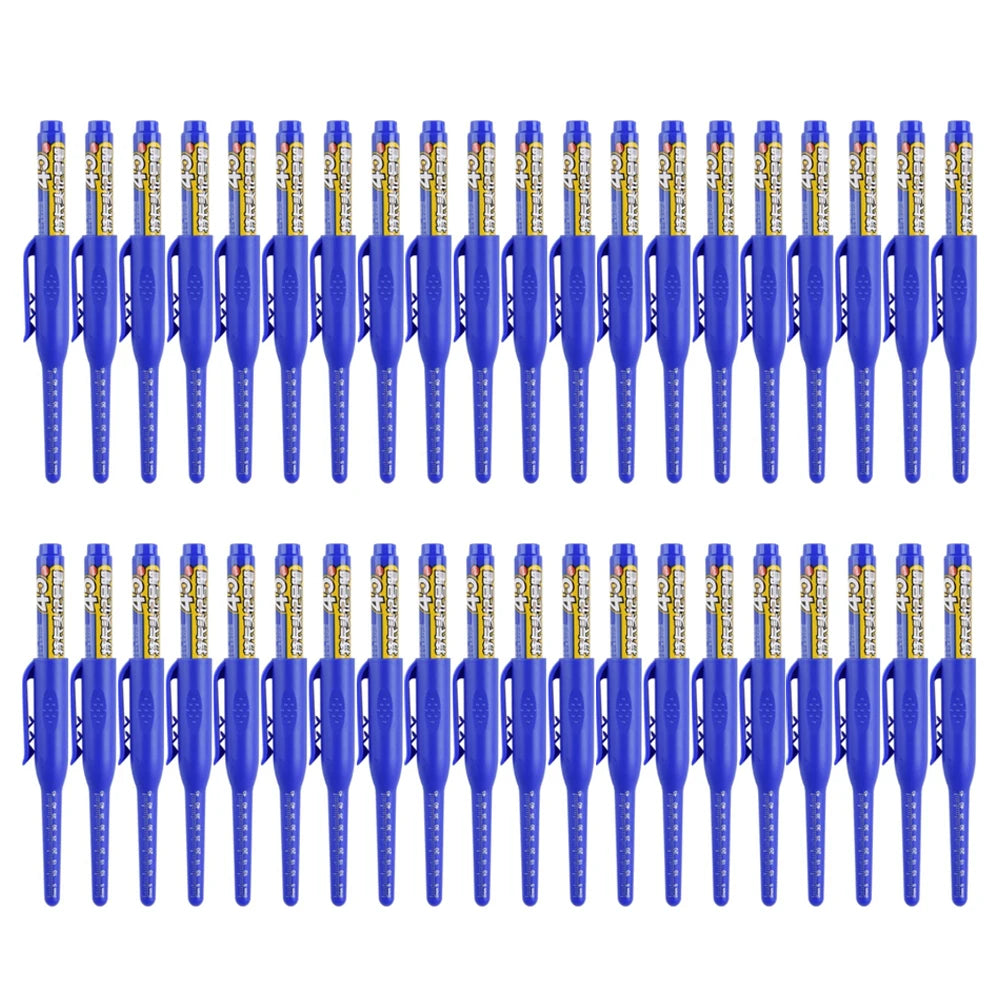 4-40Pcs White/Black/Blue/Red 45mm Deep Hole Marker Pens Long Nib Head Carpenter Pen Waterproof for Measuring Woodworking Office