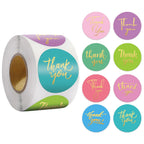 100-500pcs Laser Thank You Stickers for Small Business Holographic Silver Adhesive Labels for Bags Boxes Envelope Mail GIft
