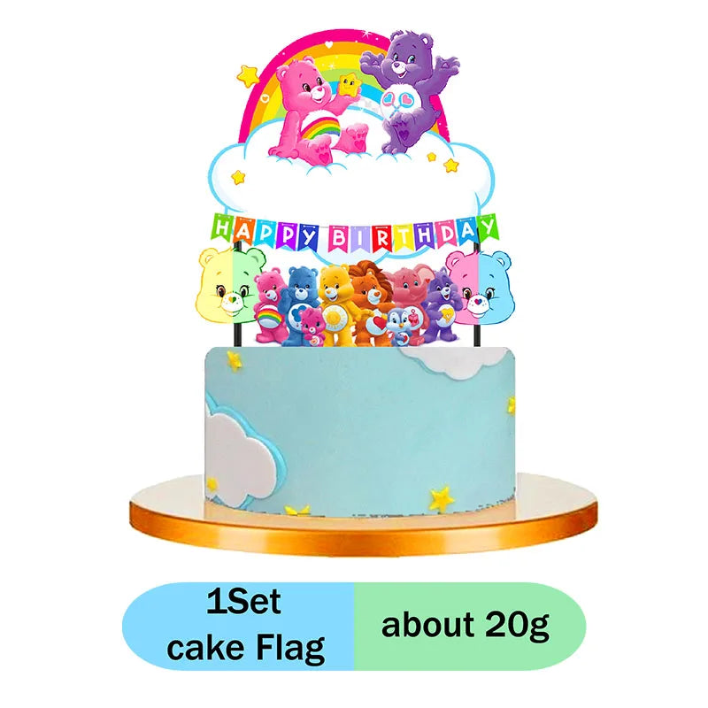 Care Bears Rainbow Bear Theme Birthday decorations table decoration & accessories plates sticker children Party supplies