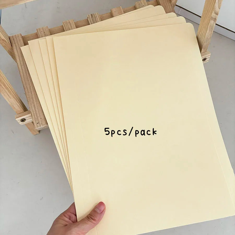 SKYSONIC 5pcs/10pcs/20pcs A4 Manila File Folders, Great For Organizer And Easy Files Storage,Khaki Folder Papers