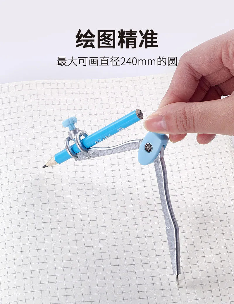 8 In1 Compass Ruler Mathematical Geometry Plate Portable Iron Box Set Stationery Math For Students Drawing Accessori 2221