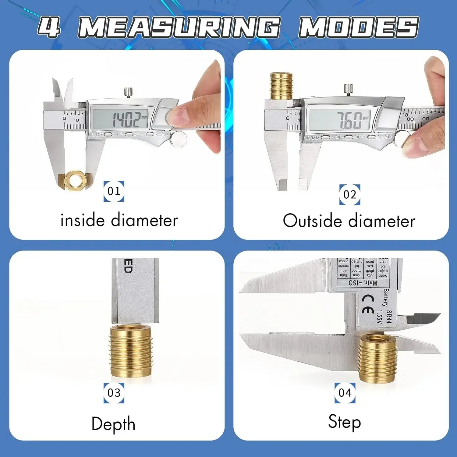 Electronic Digital Caliper, Inch and Millimeter Conversion, LCD Screen Display 0-6” Caliper Measuring Tool, Auto Power Off