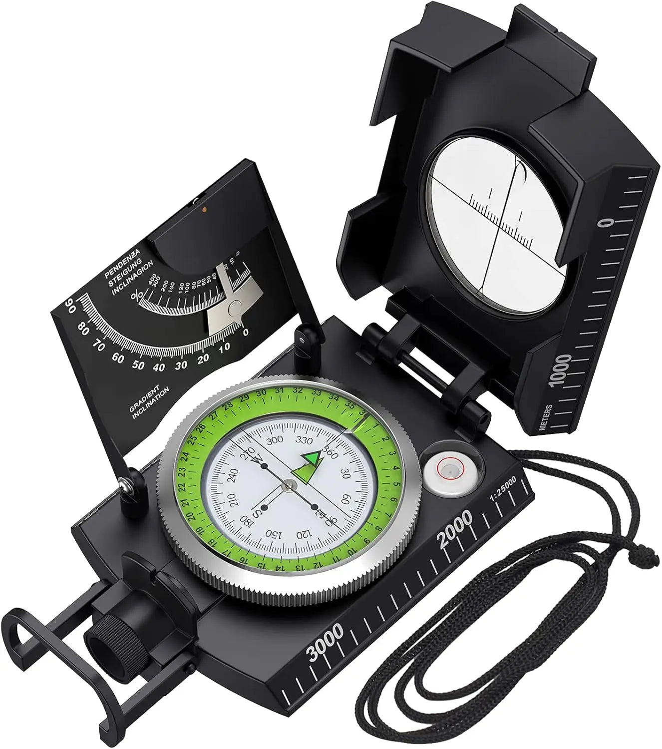 Proster IP65 Compass - Lensatic Sighting, with Clinometer & Carry Bag for Camping, Hiking, Geology