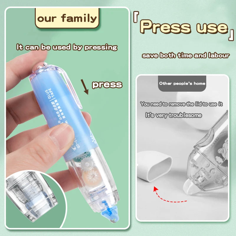 5M Press Spot Glue Pen Correction Tape Double-sided Adhesive High Viscosity Mark Large Capacity Learning Tool