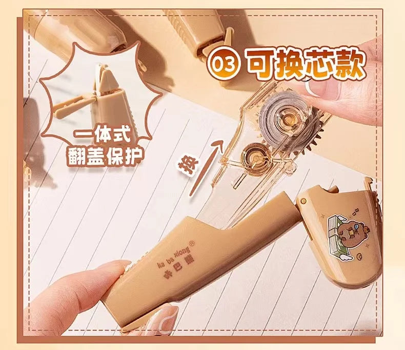 kawaii Aesthetic stationery back to school supplies capybara correction tape corrector school accessories equipment Cute things