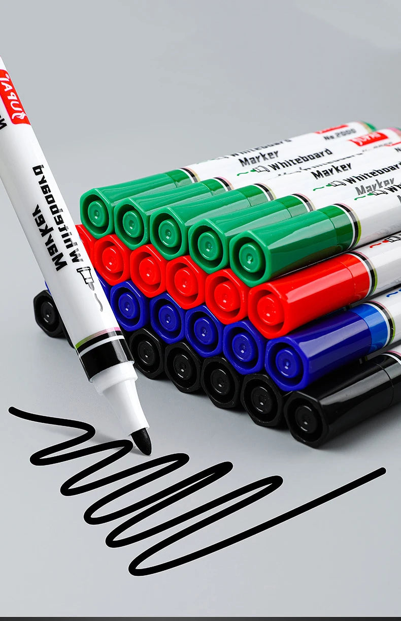 4 Colors Dry Erase Whiteboard Marker Pen Blackboard Erasable Chalk Pens Low Odor White Board Markers Office School Stationery