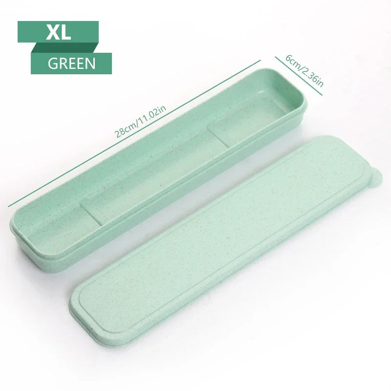 Portable Travel Tableware Eco-friendly Storage Box Case Food Grade Dinnerware Kitchen Fork Spoon Box Kid Cutlery Set Organizer