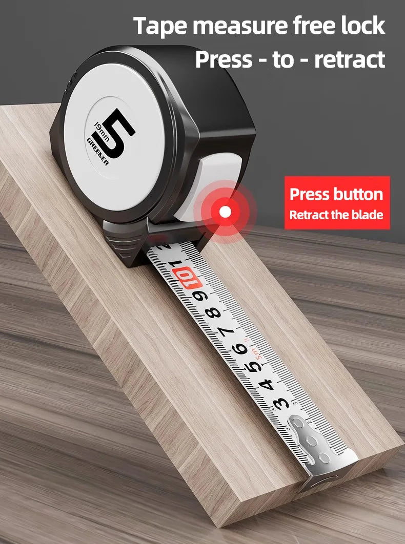 GREENERY 3/5/7.5M Meters Metric Tape Measure Self-Locking Steel Measuring Tape High Precision Wear-Resistant Construction Tools