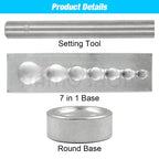 Double Caps Rivet Tool Round Rivets Metal Punch Tool Spike Stud Installation Tool For Leathercraft Shoe Bag Belt Garment DIY