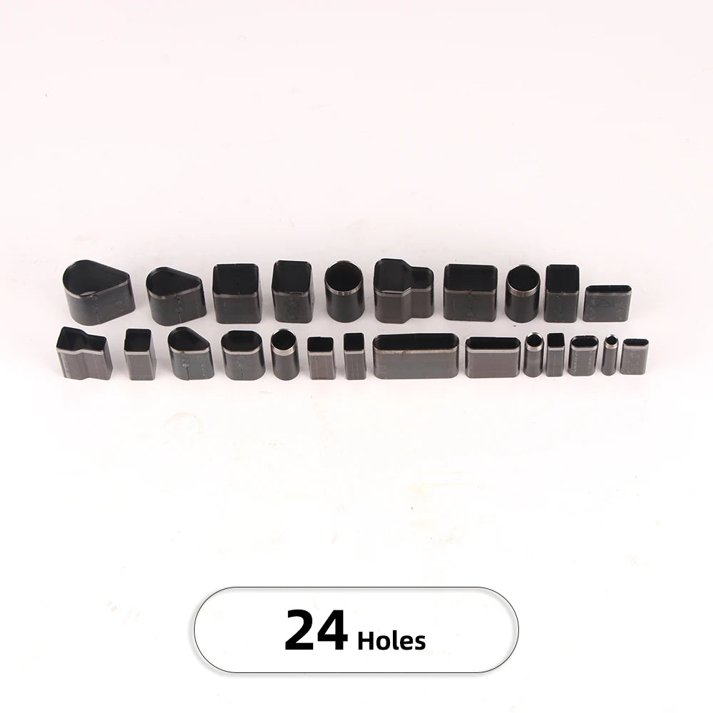 24/39/52/55pcs Punch Cutters - Various Shaped Style Hollow Punch Cutter Set - DIY Faux Leather Craftwork Hole Punching Tool Set