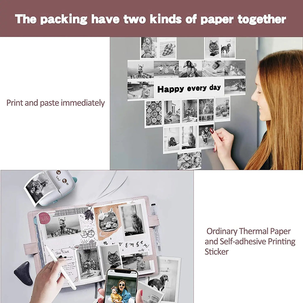 C9 mini HD printer portable sticker label Printer Bluetooth pocket thermal printer with paper for student note inkless printing
