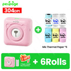 9 Colors Peripage A6 304DPI Mini Photo Printer Notes Sticker Label Printing Machine Bluetooth Portable Wireless Printer Marker