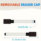 10pcs Erasable Whiteboard Markers with Built-in Eraser - Non-Toxic, Medium Tip for Office & School Supplies