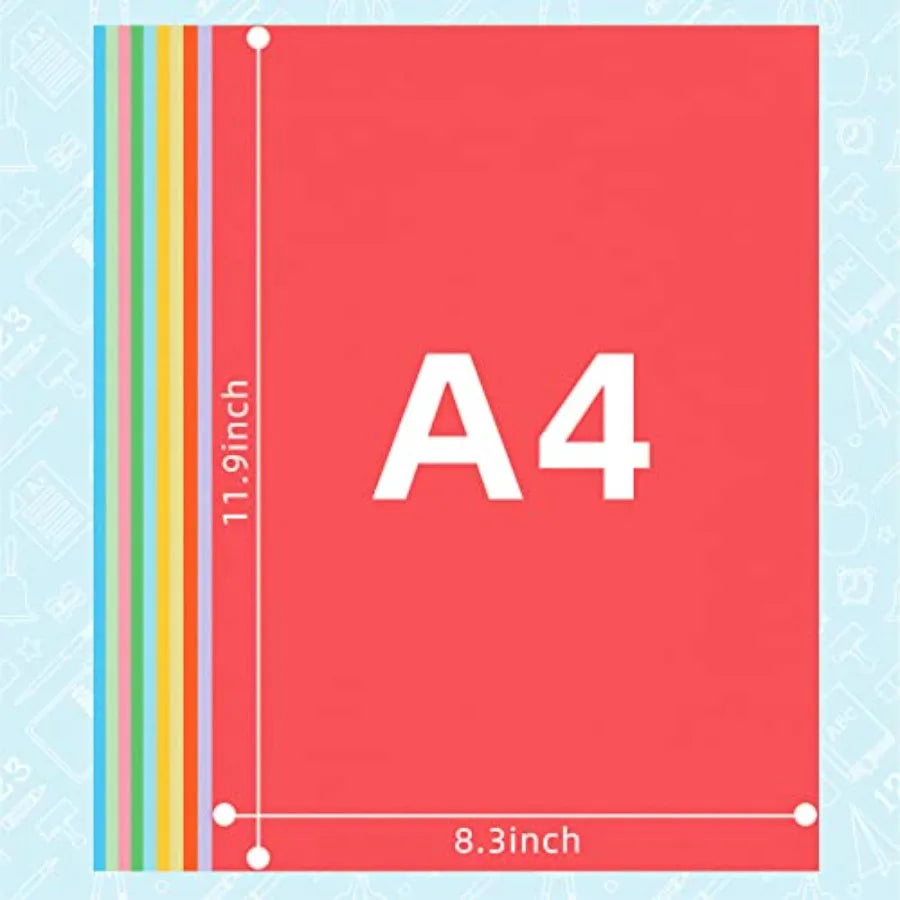 400 Sheets Colored Construction Paper, A4 Craft Paper Bulk for Back to School 10 Assorted Colors Crafts Supplies for DIY Projec