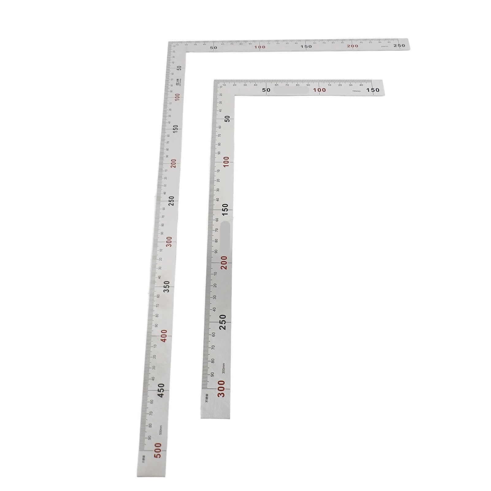 300/500mm Angle Square Ruler 90 Degree Right Angle Ruler Stainless Steel Triangle Ruler Woodworking Gauge Measuring Tool