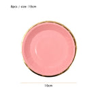 10cm Mini Plate Party Paper Plates Disposable Tableware Birthday Party wedding Decor kids Party Supplies Pink Small Plates 8pcs