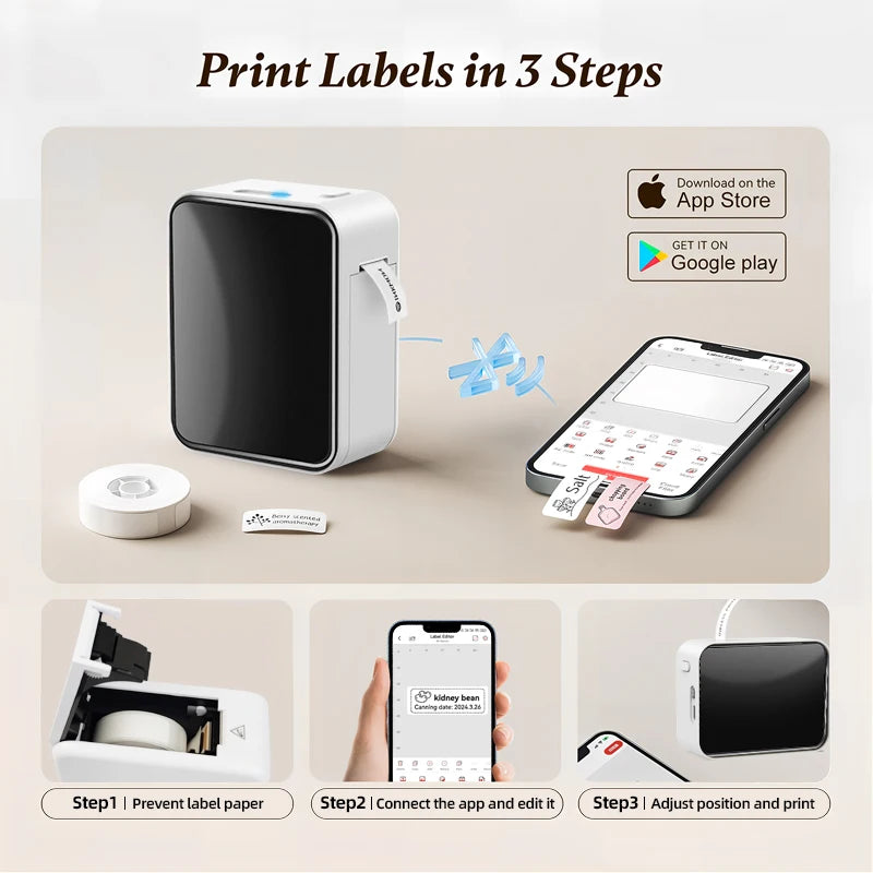 Marklife Mini Label Printer P15 B1 B21 Bluetooth Thermal Sticker Printer For Kitchen School Office To Gift/Diy Creative/Marking