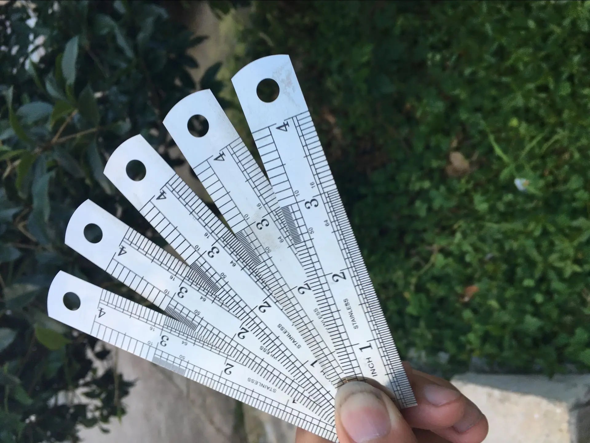 10cm Stainless Steel Metal Straight Ruler Double Scale Inch Measure Tool Office School Supply Artist Student Drawing Stationery