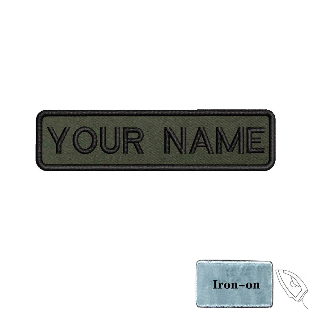 1PC 10cmX2.5cm Custom Personalized Name number Patch Stripes Badge tags chevrons Armband Iron On Or Hook Loop embroidered
