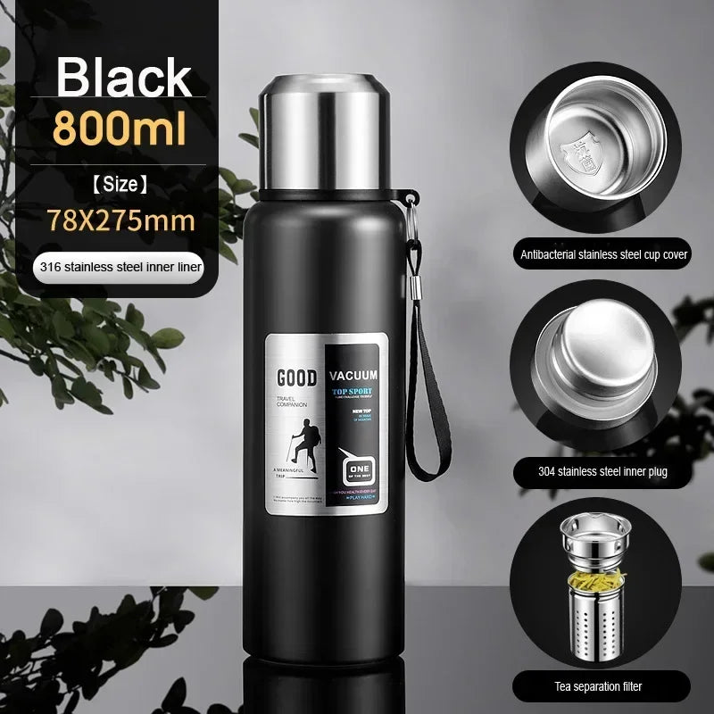 Large Capacity Cold Thermal Thermos Tumbler Stainless Steel Insulated Tea Coffee Water Bottle Insulation Flask Pot Travel Mug