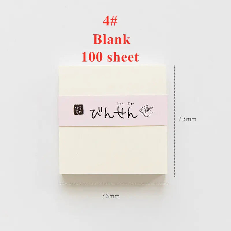 100 Sheets of Notebooks / Memos / Messages Simple Design Horizontal Line Blank Grid Dot Portable Can Be Torn