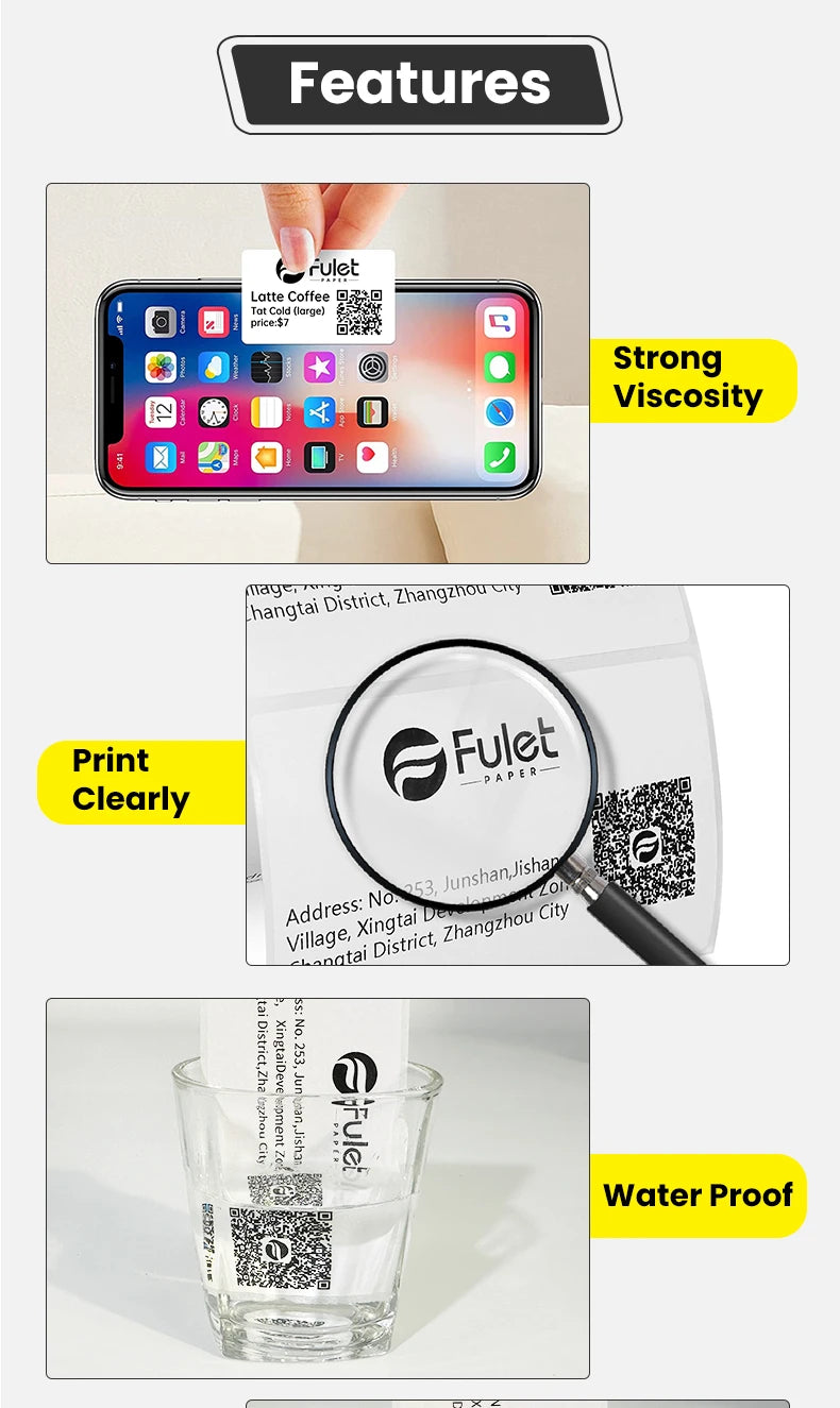 4" x 2.5" Affordabel Direct Thermal Labels 102x64mm 620 label per roll water oil alcohol resistance for shipping use