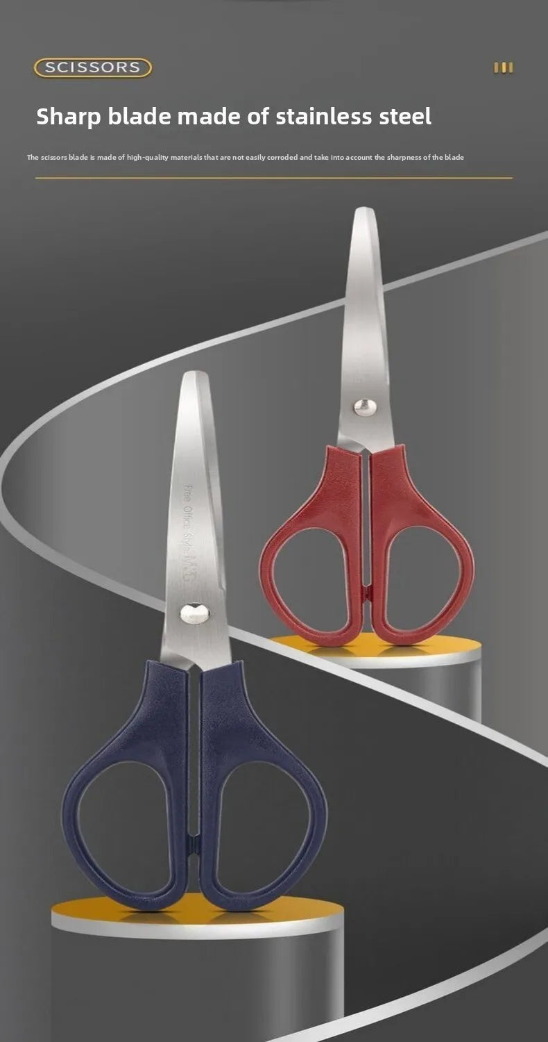 SK5 Alloy Steel Round Head Safety Scissors Ergonomic Multi Color Handle Durable Smooth Home Office School Craft DIY