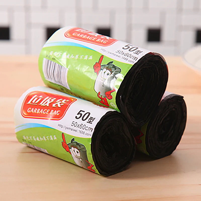 New【1Roll 50*60cm Garbage Bags Thick Convenient Environmental Plastic Trash Bags Disposable Plastic Bag Black Garbage】