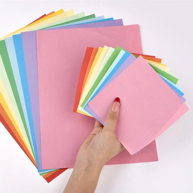 100Pcs Cardstock Paper Double Sided Folding Origami Paper Square Paper Crane Craft DIY Wish Paper Art Material Jewelry Tools ﻿