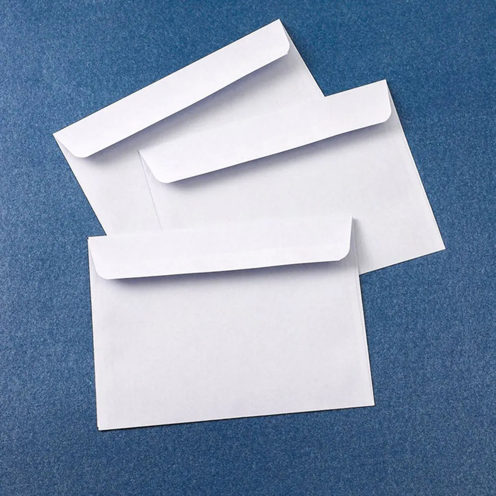 100Pcs White Business Envelopes Security Pattern Self-Adhesive Closure for Office Confidential Document Mailing Letter Size