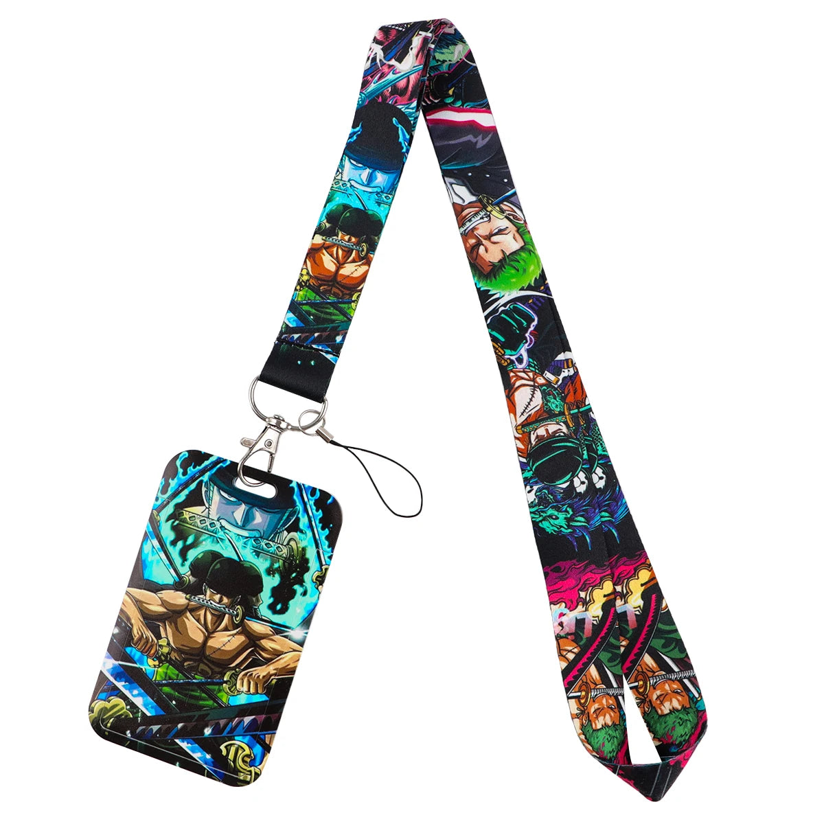 Zoro Lanyard Anime Pirate Card Holder Neck Strap for Key ID Card Phone Straps Badge Holder Keyrings Cosplay Accessories Gifts