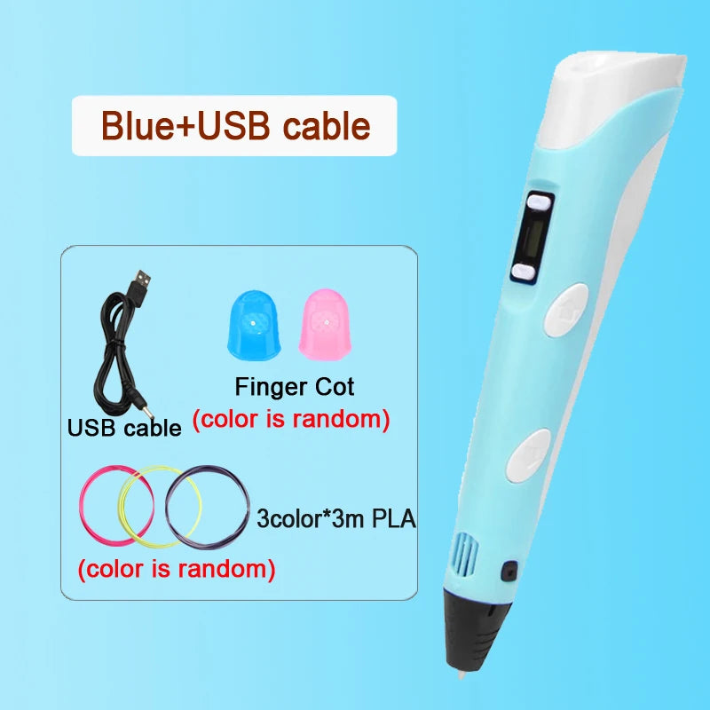 3D Printing Pen With LCD Screen Compatible PLA Filament Drawing Pen Safe Paiting for Children DIY Boys Girls Birthday Gifts
