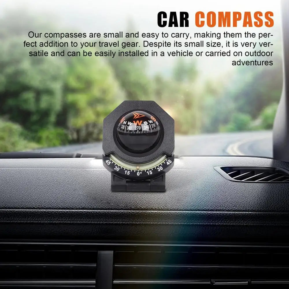Car Dashboard Compass WithSlope Meter 2-In-1 Foldable High Precision Navigation Car Mount Compass Ball Compass For Vehicle Boat