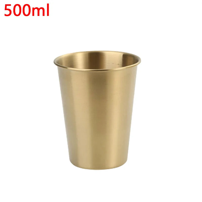 200/300/400/500ml Stainless Steel Beer Cups Household Office Metal Water Drinks Coffee Tumbler Tea Milk Mugs Kitchen Drinkware