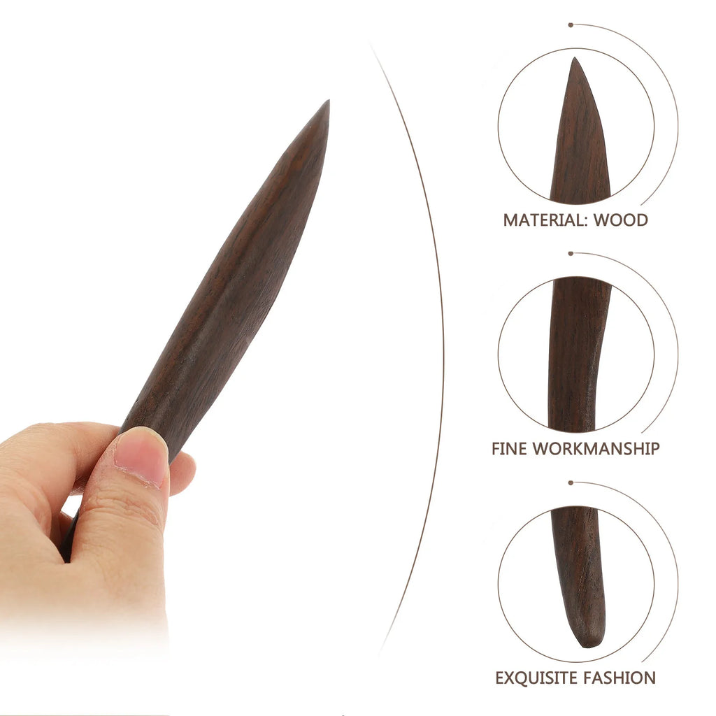 Premium Black Ebony Wood Letter Opener Chinese Style Envelope Opener for Opening Boxes Letters Paper Calligraphy Multi-Function