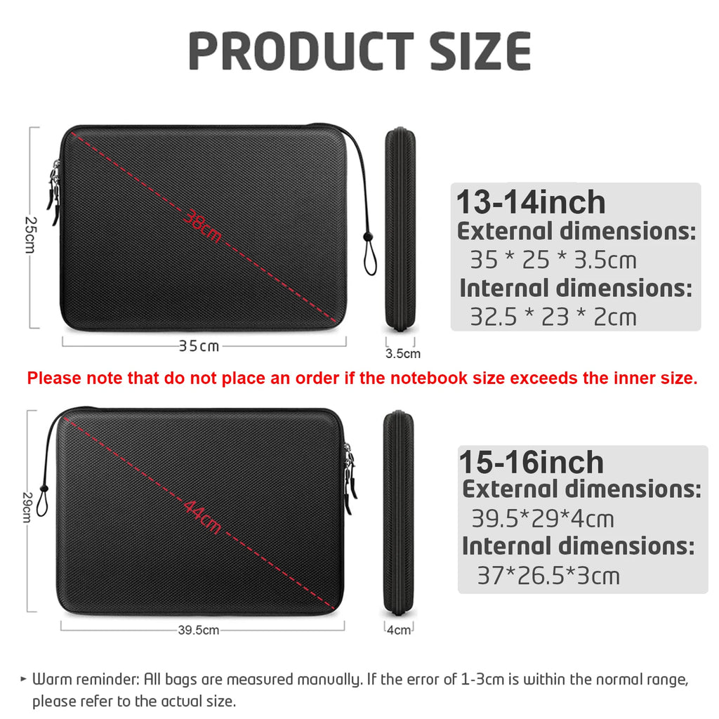 Hard EVA Laptop Sleeve Case 13 13.3 15.6 16inch For MacBook Air/Pro Shockproof Computer Bag With Lenovo, HP, ASUS, Dell Carrying