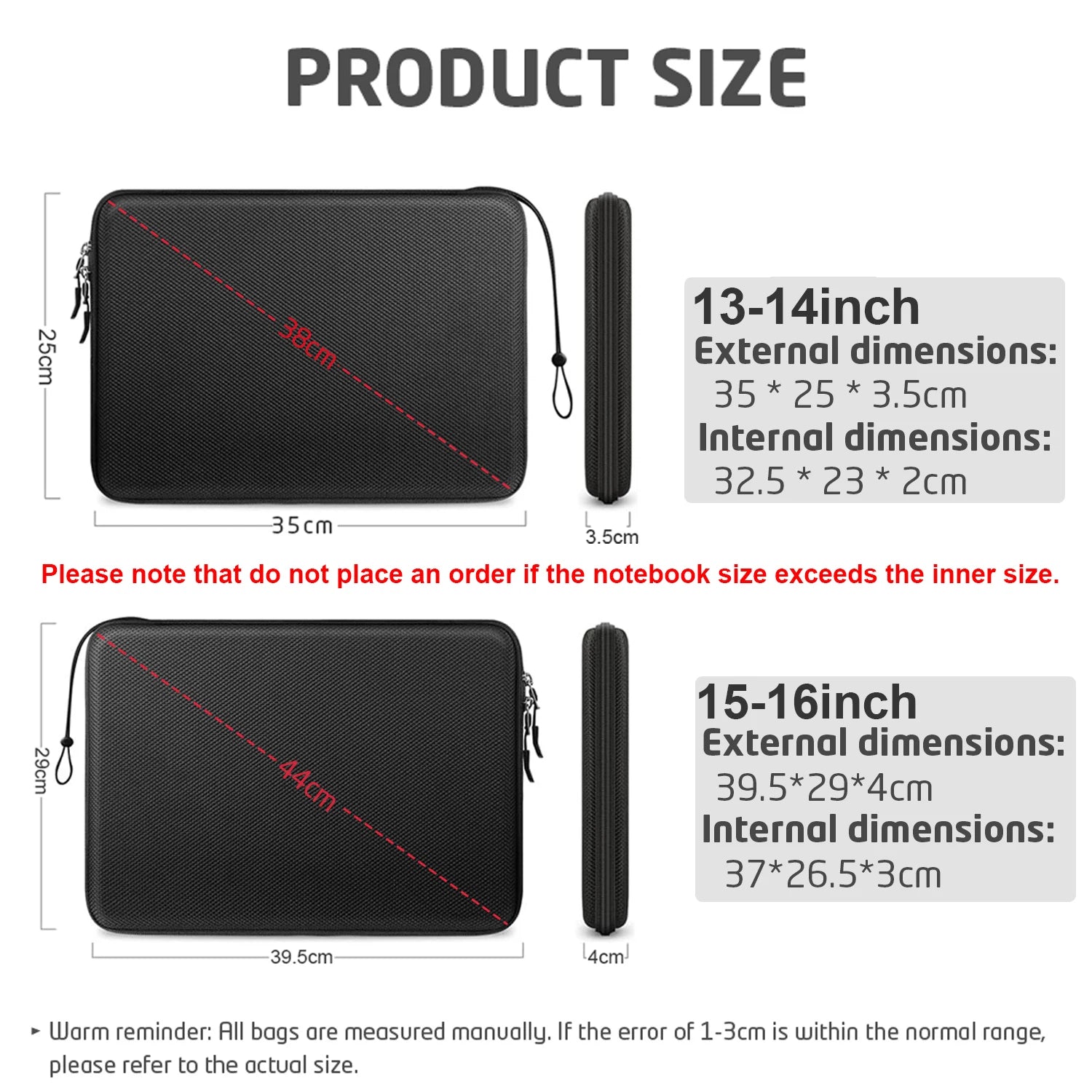 Hard EVA Laptop Sleeve Case 13 13.3 15.6 16inch For MacBook Air/Pro Shockproof Computer Bag With Lenovo, HP, ASUS, Dell Carrying