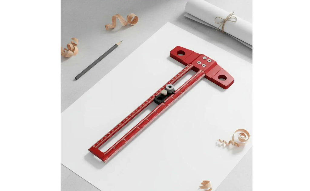 T-Square Ruler Aluminum Alloy Carpenter T Ruler Woodworking Marking Gauge Clamp Lock Design Hand Tool for Carpenters