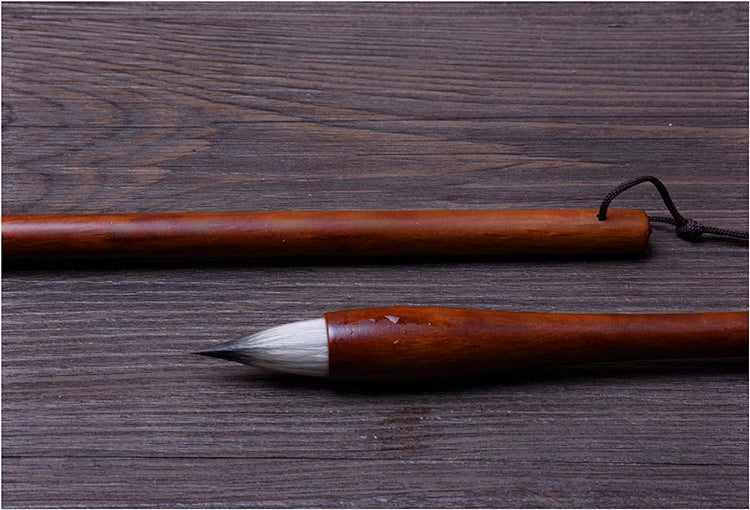 Watercolor Painting Brush Short Woolen Rabbit Mixed Hair Calligraphy Brush Chinese Running Regular Script Brush Pen Tinta China