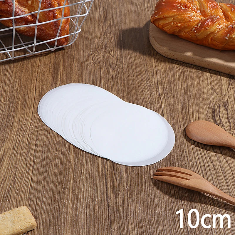50pcs round Parchment Paper Baking Oiled Paper Air Deep-Fried Pot Paper Steamer Liners Barbecue Sheets Disposable