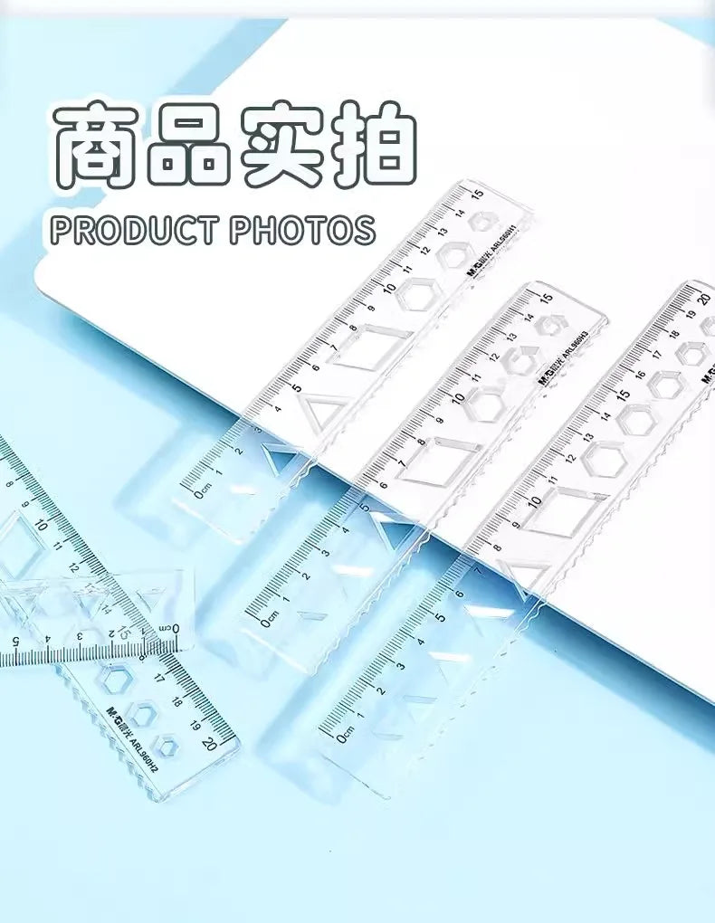 M&G Soft Straight Ruler Transparent 15/20cm Ruler Wave Ruler Painting Drawing Tool Bendable Multifunctional Creative Drawing Rul