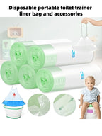 Portable toilet trainer disposable inner bag and accessories, durable multi-functional trash bag with drawstring