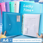 New PP A4 File Folder 3 Hole Dustproof Binder Folders Large Capacity Waterproof Loose-leaf Folder School Supplies