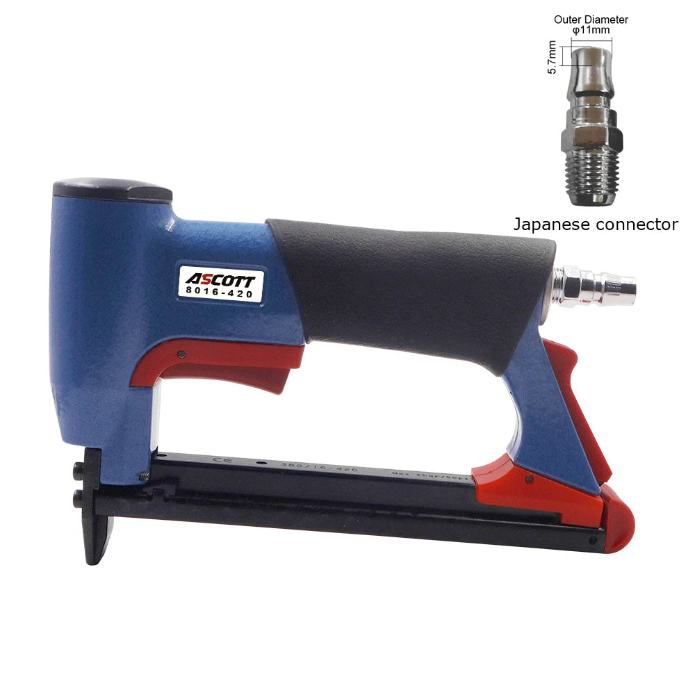 21 Gauge Pneumatic Upholstery Stapler 12.8mm Width Crown Air Stapler Gun for Furniture Woodworking and DIY Projects Nailing Gun