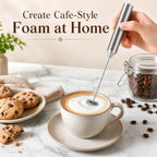 Handheld Milk Frother Stainless Steel Mini Whisk Semi-Automatic Coffee Frother for Cappuccino Latte Hot Chocolate Egg Beater Kitchen Tool
