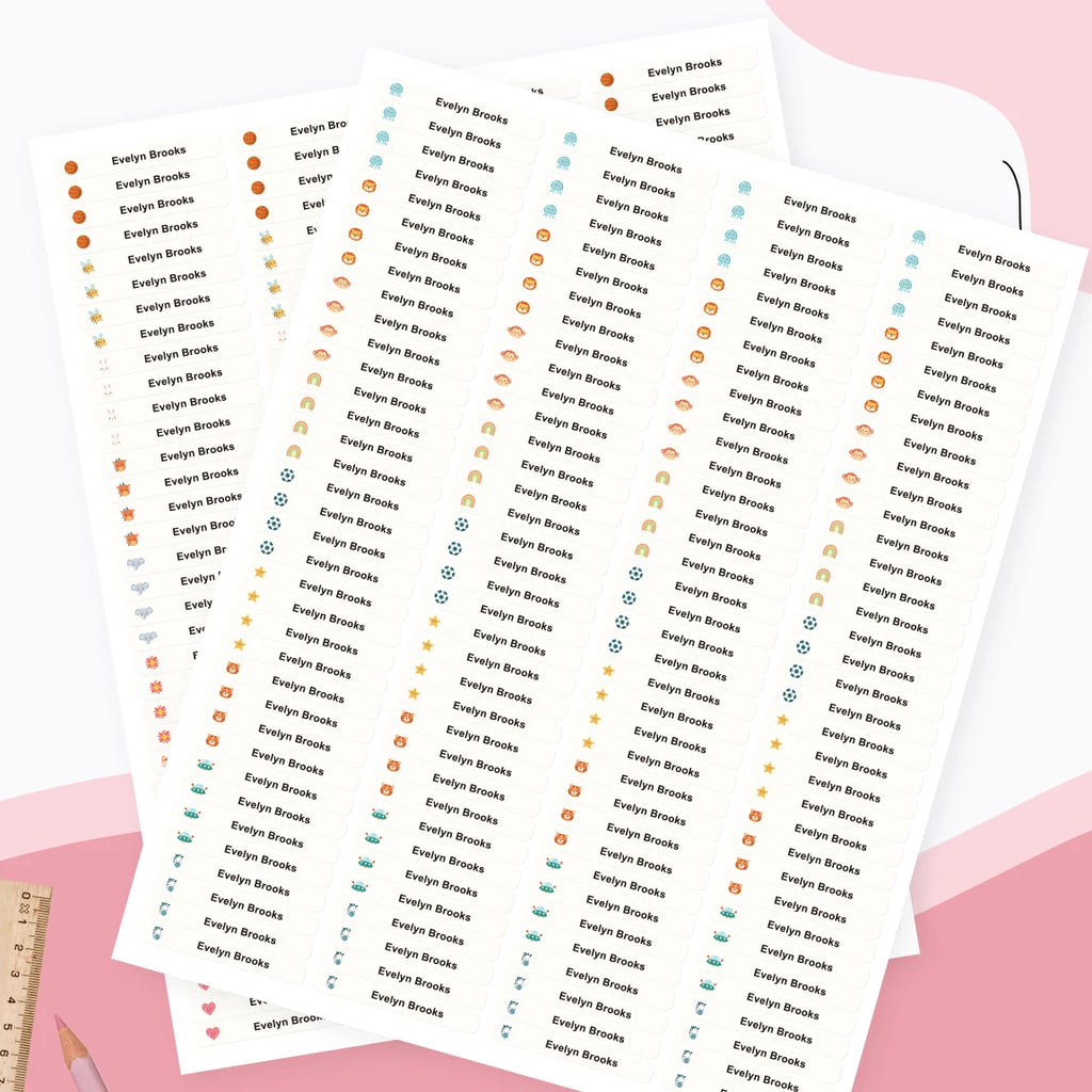 280PCS Personalized Name Stickers Long Strip Pencil Labels Custom Waterproof Self Adhesive Name Labels for Bottles Notebooks