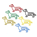 10-100pcs Creative Colorful Dachshund Paper Clips Cartoon Creative Metal Animal Special-shaped Bookmark Clip Paper Clamps