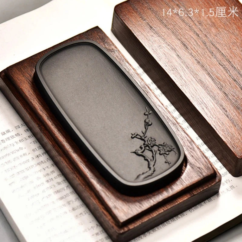 Natural Raw Stone Ink Stone Traditional Painting Calligraphy Writing Grinding Inkslab Chinese Style Vintage Desktop Ornaments