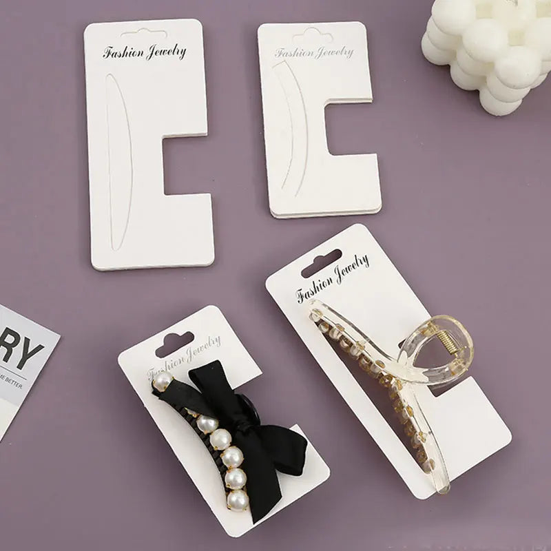 50pcs Hairpins Barrette Packing Paper Card for DIY Girl Small Grab Clip Hair Claw Display Card Hair Accessories Retail Price Tag