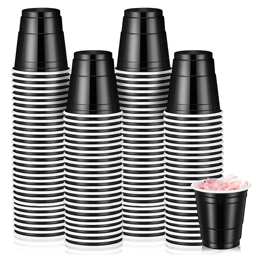 100pcs 2oz Plastic Shot Cups Mini Disposable Shot Glasses Small Party Cups For Wedding Graduation Whiskey Taste Serving Bulk Pac